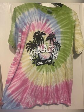Tropix Tie-Dye 'Jamaica One Love' Palm Tree t-shirt women’s xl beach cruise